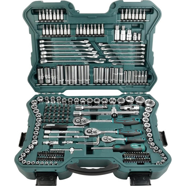 Brüder Mannesmann M98430 Socket Spanner Set 0.6 cm + 0.95 cm + 1.27 cm, Drive 215-Pieces