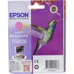 Epson Original C13T08064011 T0806 Light Magenta Ink Cart, Genuine