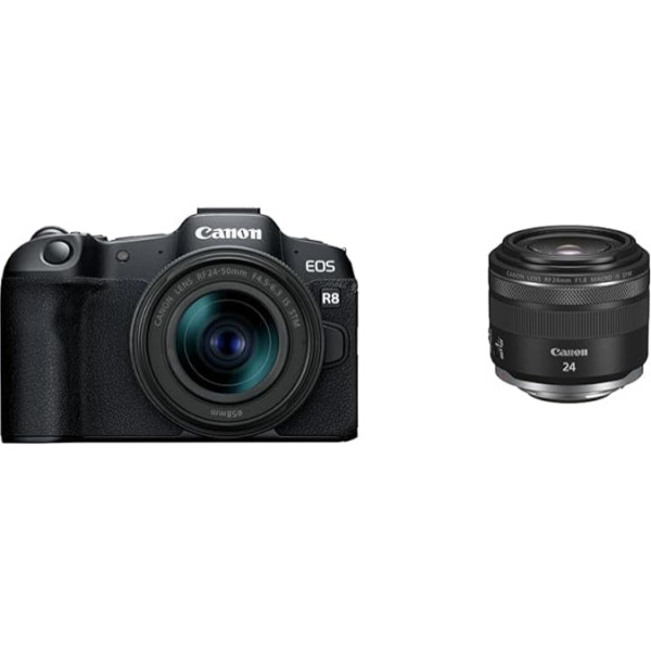Canon EOS R8 Kit with RF 24-50 mm Lens + Lens RF 24 mm F1.8 Macro IS STM