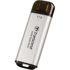 Transcend Portable SSD ESD300S 1TB USB Type-C 10Gbps PS4/PS5 Compatible, Silver - TS1TESD300S