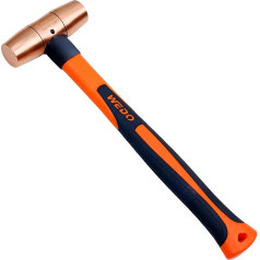 WEDO Sledge Hammer 450g Copper Hammer Beater Hammer Fiberglass Hammer Length 300mm