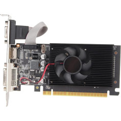 Computer Graphics Card, 2G DDR3 64bit PCIE 1.1 Desktop Gaming Graphics Card, PC Graphics Card with Quiet Fan, GT610 GPU Graphics Card with HDMI, DVI, VGA Interface