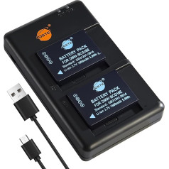 DSTE DMW-BCG10E (1600mAh/3.7V) Battery Charger Compatible Lumix DMC-ZS15, ZS19, ZS20, ZS25, ZX33D1, TZ20, TZ25, ZR3 Camera, Pack of 2