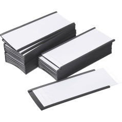 sourcing map Etikettenhalter, 11,9 x 5,1 cm, C-Kanal, Gummi, magnetisch, für Metallregale, Büro, Aktenschränke, 25 Stück
