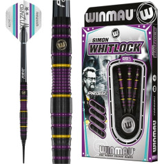 WINMAU Darts - Simon Whitlock 85% Pro-Series 18g Barrel / 20g Full Weight Soft Tip Professional Dart Set with Dart Flights and Dart Shafts