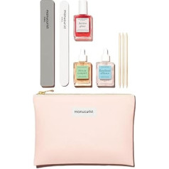 MANUCURIST Active™ Women's Manicure Set - Active Glow Raspberry Nail Polish, Complete Serum, Smooth Cuticles, 2 Files, Boxwood Sticks and Gift Bag for Women