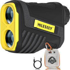 Laser Golf Rangefinder, Mileseey by CUSBON Hunting Golf Rangefinder with USB Charging, Incline Measurement, Golf Scanning, 6x Magnification for Golf, Hunting, Tournament, IP54 Waterproof