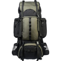 Amazon Basics - Hiking Backpack with Inner Frame and Rain Cover, 75 L, Green