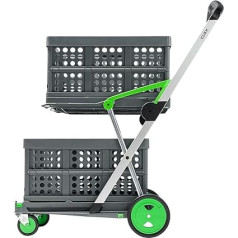CLAX® The Innovative Shopping Trolley with 2 Folding Boxes Green