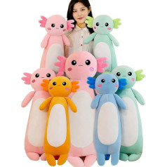 Kekeso Long Axolotl Plush Toy, Kawaii Axolotl Cuddly Toy, Pink Axolotl Plush Cushion, for Girls and Boys, Salamander Plush Toy, Gift for Christmas (Green, 80 cm / 31.49 inches)