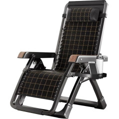 kyaoayo Folding Sun Lounger, Camping Lounger with Headrest, Grand Patio, Sun Lounger, Deck Chair, 0°-170°, Adjustable Backrest, Garden Lounger, Foldable for Patio, Garden, Beach, Pool (B)
