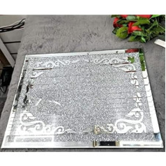Touch of Venetian Shredded Diamond and Silver Crystal Chopping Board - Worktop Saver - Heat Resistant Tempered Glass - 30x40cm - Silver