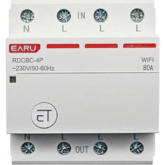 3P+N Smart WiFi Switch Home Leistungsschalter, Sprachsteuerung, Timer Ein/Aus, 18 mm DIN-Schiene, Fernbedienung von EweLink (80 A)