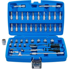 BGS 2145 Socket Set, Silver/Blue/Black, 1/4