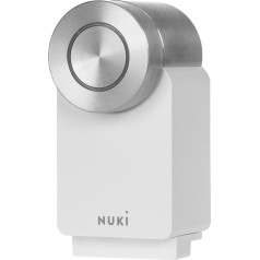 Nuki Smart Lock Pro (4th Generation), Smart Lock with WiFi & Matter for Remote Access, Electronic Lock Turns Your Smartphone Into a Key with Battery, White