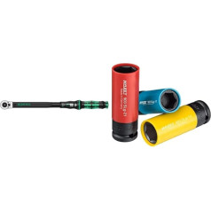 Wera 05075626001 Click-Torque C 3 Push R/L, Adjustable Torque Wrench, 1/2 Inch, 40-200 Nm & Hazet Socket Set 903SPC/3, 12.5 mm Square Drive (1/2 Inch), 17/19/21 mm Spanner Width