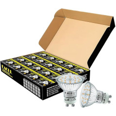 EACLL GU10 LED Warm White 4.9 W Replaces 70 W Halogen Bulbs, Pack of 20. 515 Lumen 2700 K Bulbs, AC 230 V Flicker-Free Spotlight, Beam Angle 120° Spotlight, Non-Dimmable Reflector Lamps