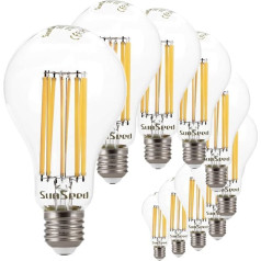 SUNSEED Classic LED Filament Bulb E27 18 W Replaces 162 W Warm White 2700 K Pack of 10