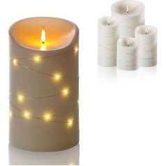 Schlaraffenland Elephant LED Outdoor Candle Corro 1025 | 10 x 25 cm (Cream/Real Wax) | LED Candles | LED Candles Flickering Flame | Candles Battery Operated |