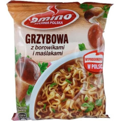 Amino Grzybowa Polish Instant Noodle Soup Mushroom Flavour Pack of 22 (22 x 57 g)