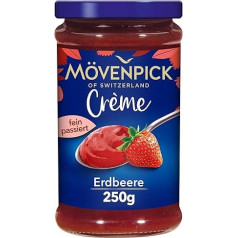 Mövenpick Gourmet Cream Strawberry, Premium Fruit Spread without Pieces and No Seeds, 250 g (Pack of 1)