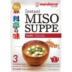 Marukome Instant Miso Soup (Japan with Tofu, MSG Free, Quick Preparation) 1 x 57g