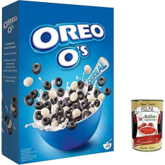 6 x Oreo O's Cereal 350 g, Oreo Cereals with Cocoa and Vanilla Flavour, Oreo Cereal as Breakfast or Snack in Between, Contains Vitamins and Iron + Italian Gourmet Polpa 400 g