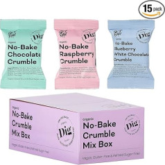 Dig / Get Raw - No-Bake Crumble Mixbox (Pack of 15) - Snacks Made from Organic, Natural Ingredients - Vegan, Gluten Free and Refined, Sugar Free (15 x 35 g)