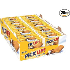 PiCK UP! Choco & Milk - Biscuit Bars - Multipack of 20 x 5 Pieces - 2 Butter Biscuits with Crisp Milk Chocolate and Milk Cream (20 x 140 g)