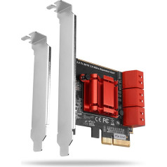 Axagon Pces-sa6 pcie kontrolieris 6x iekšējais sata ports 6g, asm1166, sp & lp