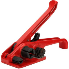 Manual Tape Strapping Tensioner Packing Pliers Strapping Machine Sealing Combination Tool Binding Tool Strapping Cutter for 16~19mm PET/PP Tape (Red)