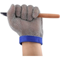1 Item 304 Stainless Steel Cut Resistant Gloves Butcher Safety Construction Workers Size L