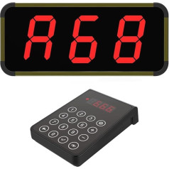 WNKRUN CS-300S-Q Display Main Unit, Aluminium Alloy Housing, Delicate and Compact Look, Super Loud Volume, Compatible with 300 Pagers (Signal Receiver + Transmitter Keyboard)