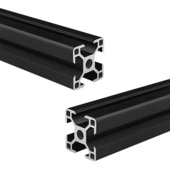 Coavoo AluProfil 3030 Aluminium Profile 1200 mm T Type Black Aluminium Profiles 30 x 30 European Standard Anodised Linear Rail Extrusion Pack of 2 for DIY 3D Printer and CNC