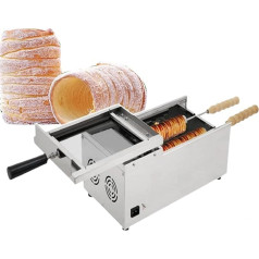 KLYDBMYT Kommerzieller Kaminkuchenofen, Kaminkuchenmaschine, Ofenmaschine, elektrischer Kaminbrötchenbackautomat, ungarischer Kaminkuchen, mit 2 Walzen, 1500 W, 110 V
