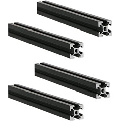 4 Pieces 2020 Aluminum Profile Extrusion Frame European Standard Anodized Black Linear Rail for 3D Printer and CNC DIY Laser Engraving Machine (750mm)