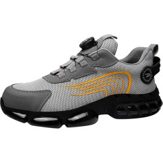 Work Shoes Men Women Unisex Non-Slip Waterproof Steel Toe Cap Shoes Breathable Comfortable Skate Shoes Black Safety Shoes Anti-Puncture Anti-Smash Approach Shoes Lightweight Safety Shoes, 10