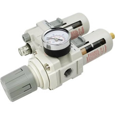 AC3010-03 Luftpumpen-Kompressor-Filter, Druckregler, pneumatischer Ölabscheider, manuelle Entwässerung, Feuchtigkeitsfilter (Farbe: Kupfer und PC4-03)