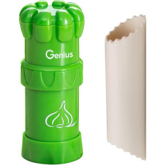 Genius Garlic Cutter G5, Set of 2, Green High-Quality Garlic Press, Dishwasher Safe, Ideal Kitchen Aid for Cutting Garlic, Garlic Press Garlic Mill