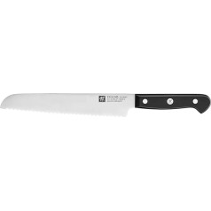 ZWILLING Gourmet Bread Knife, 20 cm, Stainless Special Steel, Ergonomic Plastic Handle, Black, Made in Germany