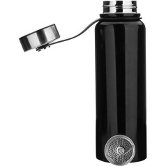 YYW 1.5 Litre Stainless Steel Thermal Water Bottle, Vacuum Insulated Stainless Steel Thermos Flask, Leak-Proof Water Bottle, Sports Bottle, Double-Walled Insulated Bottle for Sports, black