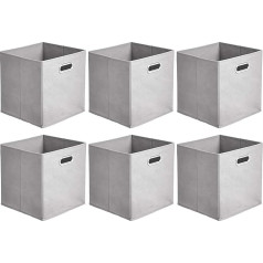 AmazonBasics Collapsible Fabric Storage Cubes with Oval Grommets, Pack of 6