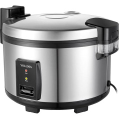 20 Litre Commercial Rice Cooker for 35-50 People, Knife and Rice Spoon, with Non-Stick Coating and Indicator Light, Dishwasher Safe, Warming Function, Auto Off