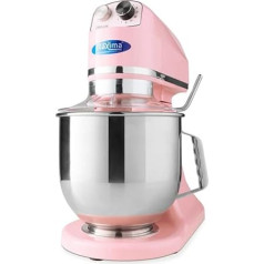 Planetary Blender 7L, Up to 2kg Dough, Pastel Pink - Stainless Steel Mixing Bowl - 11 Speeds - Food Processor - Stand Mixer - Food Processor - 7 Litre