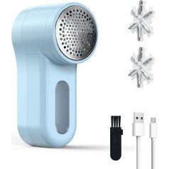 Electric Lint Shaver, Electric Lint Remover, Rechargeable with Interchangeable 6 Blade Blade, Portable Lint Shaver USB for Clothes, Wool Sweaters, Furniture, Lint Balls