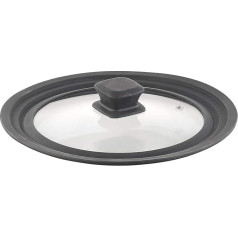 Rosenstein & Söhne Lid: universal silicone rim glass lid for pots and pans with a diameter of 20-24 cm (pan accessories, glass lid silicone, kitchen utensil)