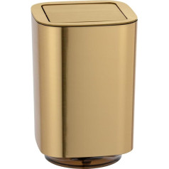 WENKO Auron Gold Swing Lid Bin 5.5 Litre Plastic Cosmetic Bin Removable Lid