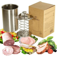JasCherry Stainless Steel Pressure Ham Cooker Ham Press for Healthy Sausage Homemade Meat Press with Thermometer - Ham Cooker Pot for Bacon Sandwich Print Meat