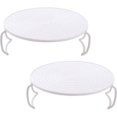 Angoily Pack of 2 Microwave Plate Stackers Multifunctional Microwave Tray with Handles Plastic Microwave Plate Rack Oven Tray Cooking Appliance Accessories