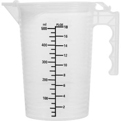 Alipis 500 ml Messkrug aus Kunststoff mit Deckel, Gießkanne mit Umrechnungstabelle Flüssigkeitsbehälter für Motoröl, Chemikalien, Pools, Rasen
